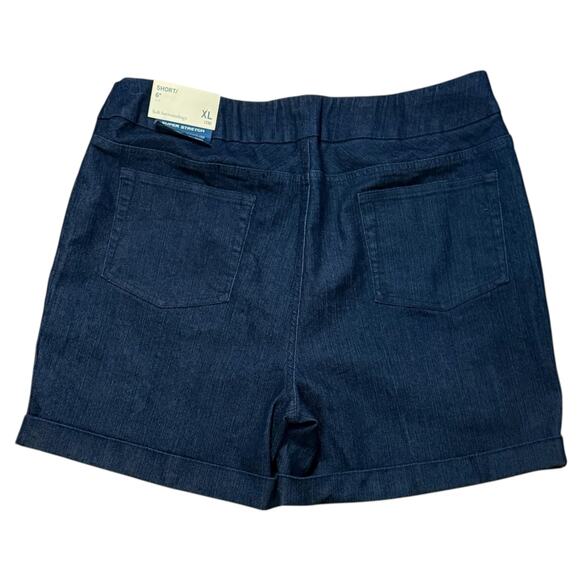 NWT Soft Surroundings Shorts Womens Dark Wash Denim Super Stretch Shaping XL - Picture 2 of 9